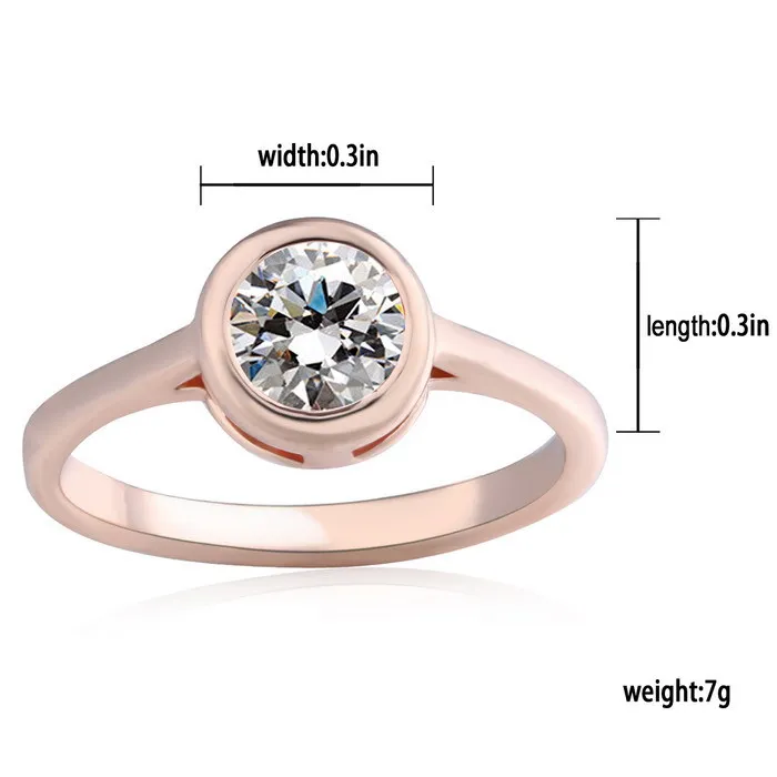 Crystal Rings Trendy rings For Girls Women Free Gift Box Rose Gold Wedding Rings Couple Engagement Ring