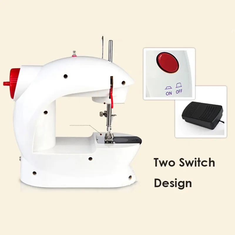 Мини бытовой швейной машины профессиональный Портативный швейная машина 2-Скорость двойной поток Электрический Крафта починка машины