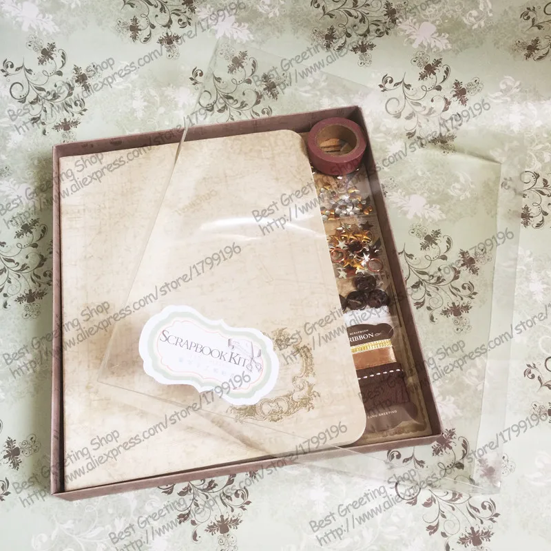 Eno поздравление ретро Полный скрапбук набор подарочный набор, креативный Скрапбукинг DIY Фотоальбом с винтажными пакетами