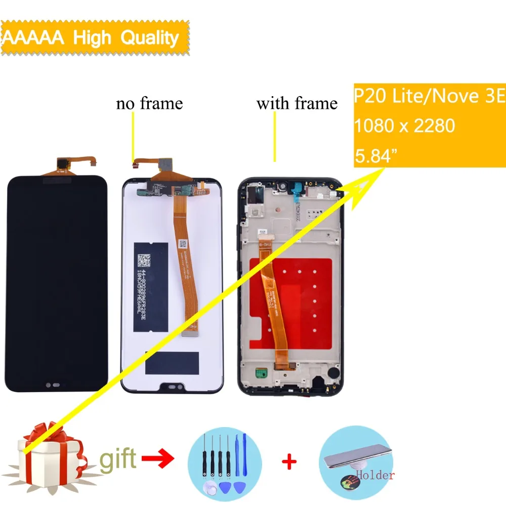 

5.84" 2280x1080 IPS LCD For HUAWEI P20 Lite Display Touch Screen Replacement with Frame Original LCD P20 Lite ane-lx3 nova 3e