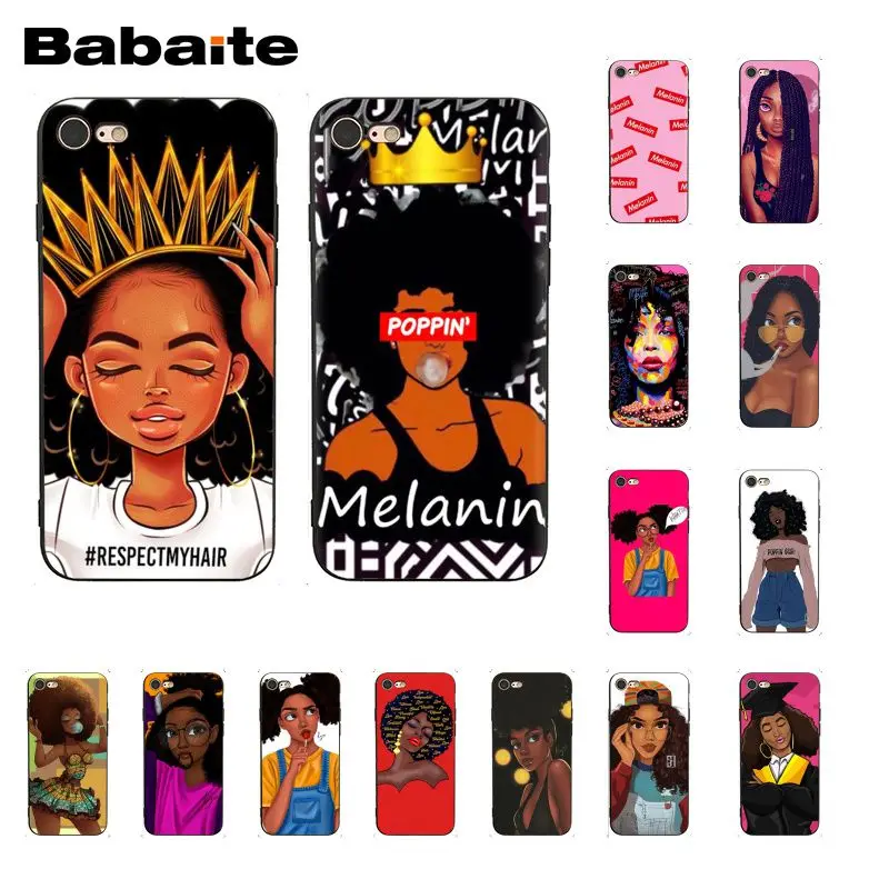 Чехол для телефона Queen афро меланин Poppin Girl iphone 11 12 Pro Max X XS MAX 6 6S 7 7plus 8 8Plus 5S XR 12mini |