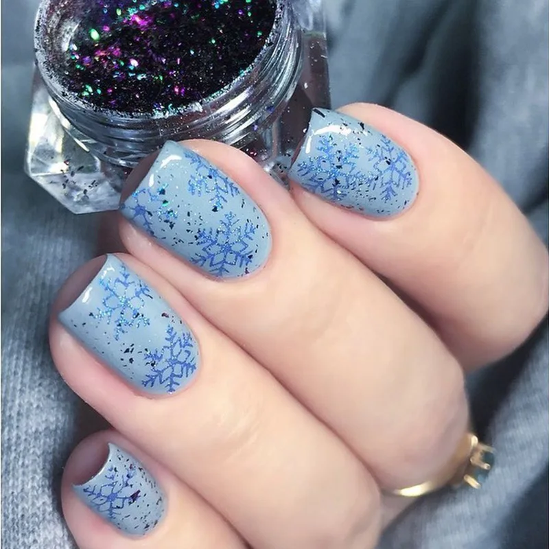

Nail Stamping Plate Christmas Flower Template Santa Snowflake Nail Art Printing Stencil Tool KG66
