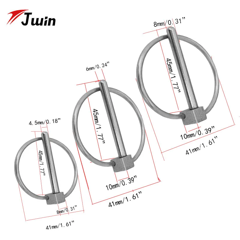 

Stainless Steel 316 Boat Kayak Canoe Trailer FarmTractor Trolley Caravan Lynchpins Retaining Marine Linchpin Clips Ring