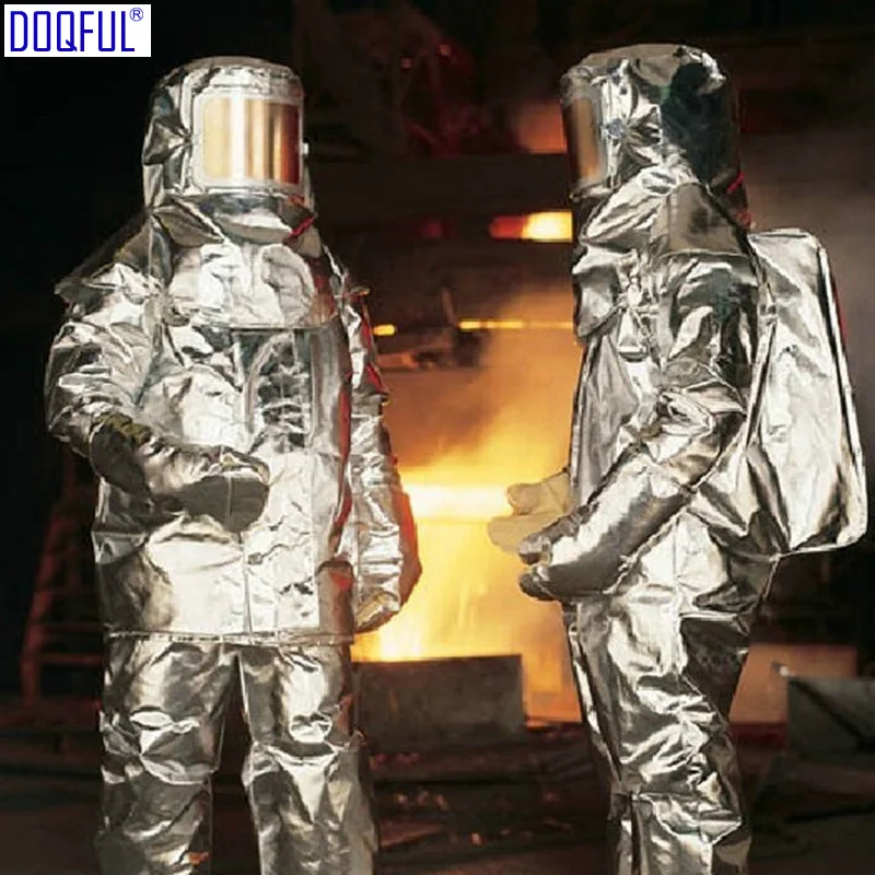 New 1000 Degree Thermal Radiation Heat Resistant Firefighter Uniform Aluminized Aircraft Rescue Fire Fighting Approach Suit jjxf personal fire resistant protection gear equipment fire fighting suit