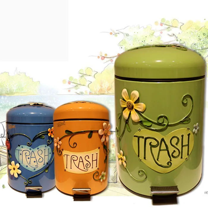 

American living room bathroom trash foot-bedroom home creative cute cartoon trash can with a lid toilet