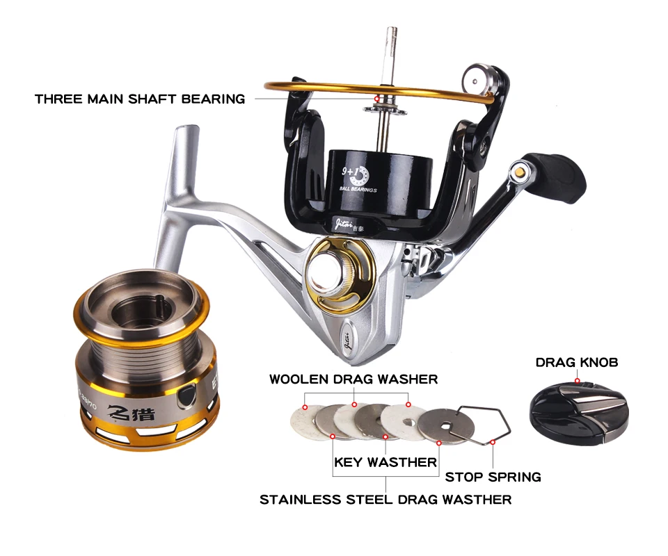 JITAI металлическая спиннинговая Рыболовная катушка мелкая металлическая катушка тонкий и светильник с 5,2: 1 9+ 1 BB левый/правый сменный