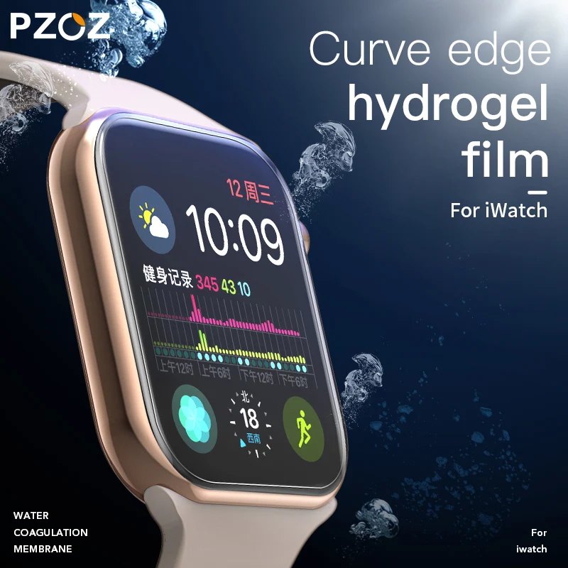 Полноэкранная защитная пленка PZOZ для iWatch 5 4 Гидрогелевая Apple Watch 1 2 3 закаленное