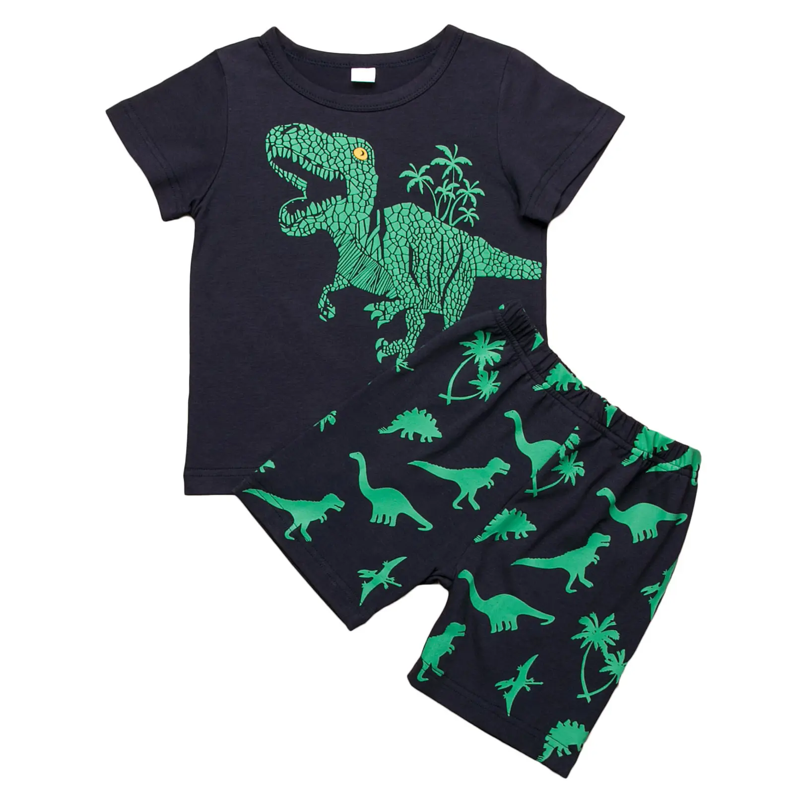 Baby Kids Boy Dinosaur Pattern Shirt+Shorts Clothes Summer Sets 2PCS