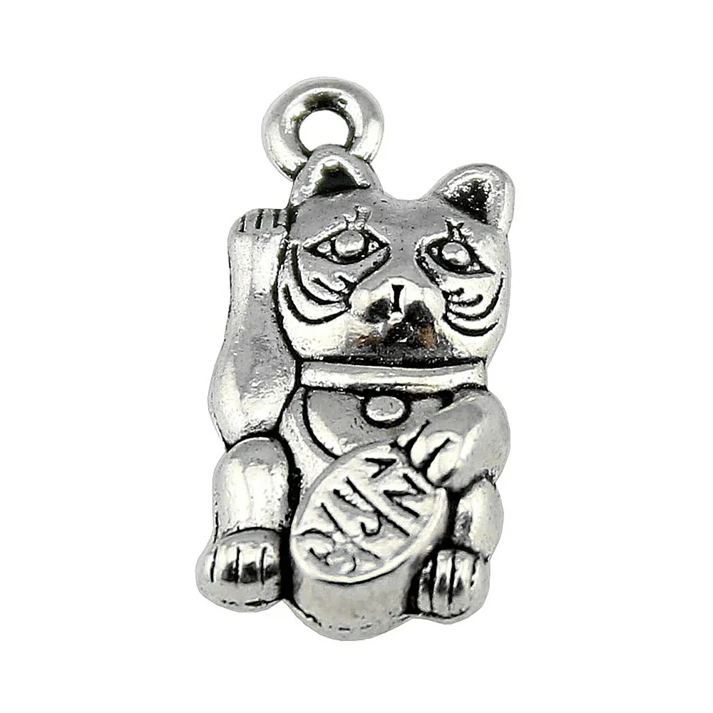 

4pcs Cat Charms For Attracting Money Charm Lucky Cat To Attract Money 2 Colors Chinese Lucky Cat Charms 11x23mm