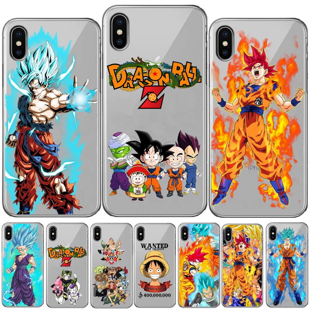 

Dragon Ball Goku Soft TPU Case for iPhone 8 7 6 6S Plus X XS XR 5 5S SE ONE PIECE Silicon Cover For iPhone 11 Pro XS Max Cases