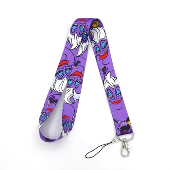 

100pcs RE257 mermaid Ursula Maleficent Villains kids Neck Lanyard keychain Mobile Phone ID Badge Holder Rope Keychain Keyrings