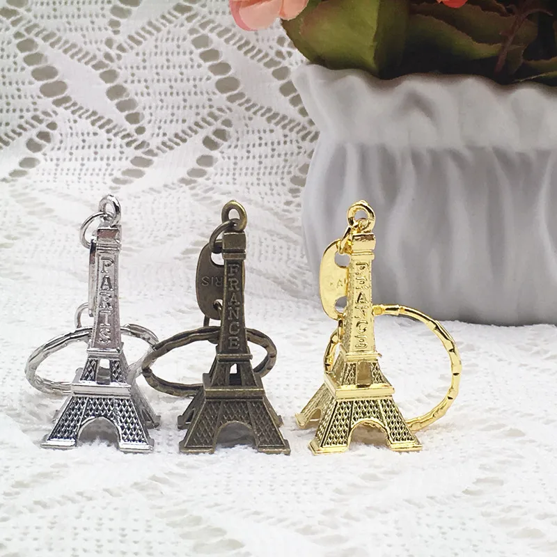 

100pcs/lot Wedding Souvenirs Party Gifts Wedding Gifts for Guests Classic Vintage Paris Eiffel Tower Keychain