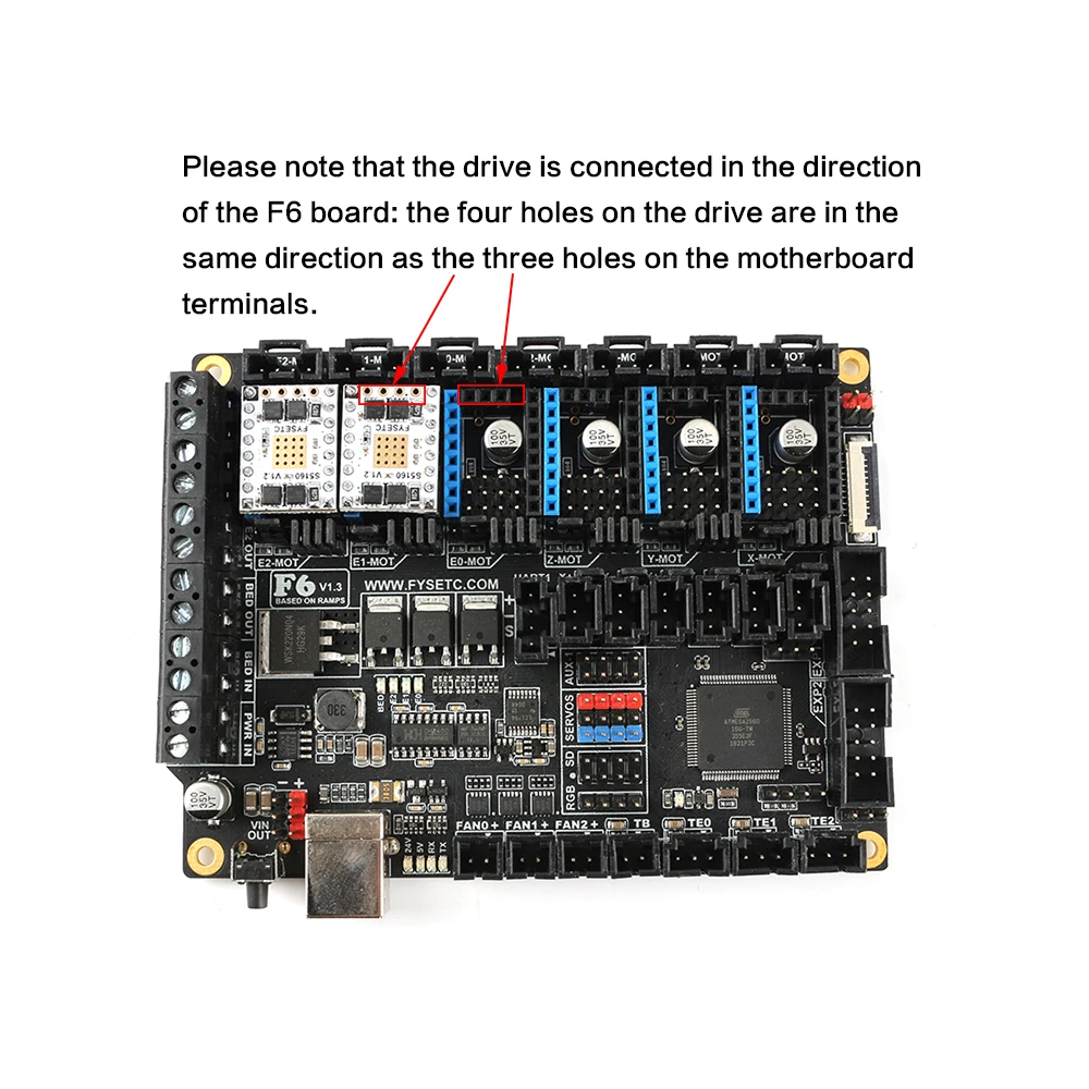 FYSETC F6 V1.3 плата все-в-одном решение электроники материнская плата+ 6 шт. TMC5160 V1.2 SPI высокой мощности Драйвер шагового двигателя VS TMC2130