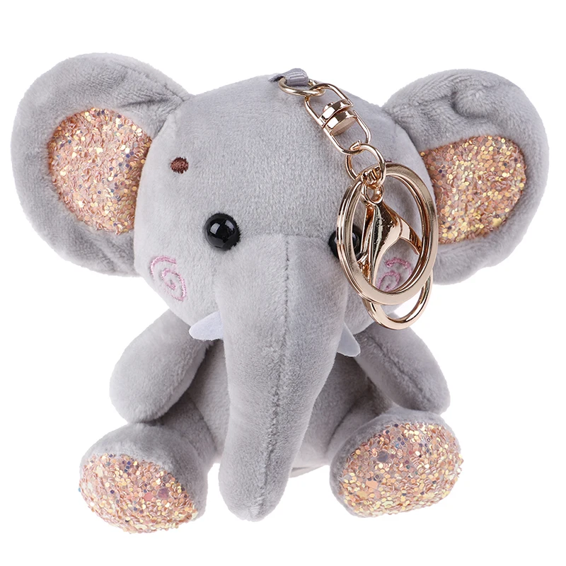 1 шт., 10 см, милая плюшевая игрушка с ганбо, Маленькая подвеска, милый мини-мультяшный слон, кукла, подарки для детей, брелок для ключей