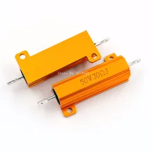 RX24 50 Вт 30R 30RJ металлический корпус алюминиевый Высокая Мощность резистора золотой металлический корпус Корпус радиатора сопротивление резистора 30 Ом 50 Вт