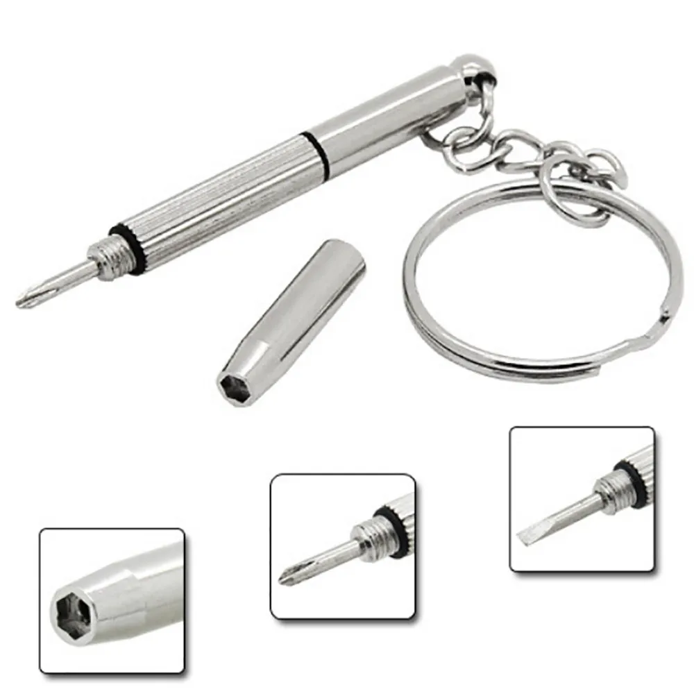 

3PCS Eyeglass Screwdriver Portable Mini 3 in 1 Screwdriver Tool Repair Set Keyring For Watch Glasses Cell Phones Tools