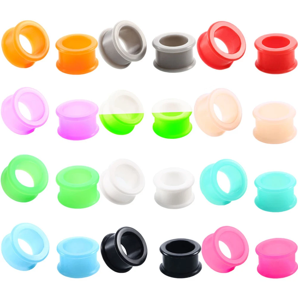 Silicone Ear Plugs And Tunnels Piercing Expander Stretchers 3-25mm