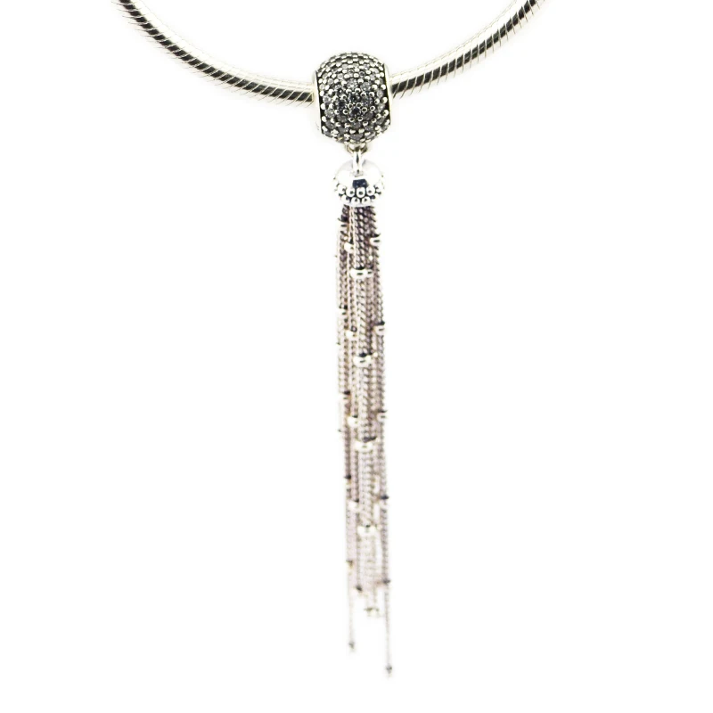 

Original 925 Sterling Silver Beads Enchanted Tassel Pendant Charm Fits Pandora Bracelet Women Gift DIY Jewelry kralen perles