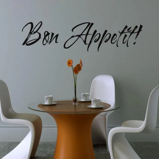 1 шт. виниловые наклейки на стену с цитатой Bon Appetit декор для столовой кухонные переводные наклейки Художественные товары для дома Adesivo De Parede Para Quarto