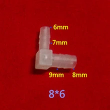 100 шт значение пластмассы локоть снижение трубки фитинг с барбом 8 мм-6 мм