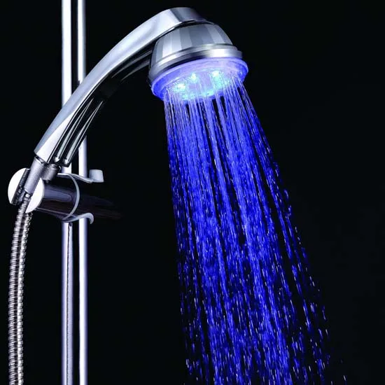 CY8008-A11 водяного потока мощность светодиодный душ головки ABS экономии воды RGB несколько цветов Изменение круглой насадки для душа - Цвет: Single Blue Color