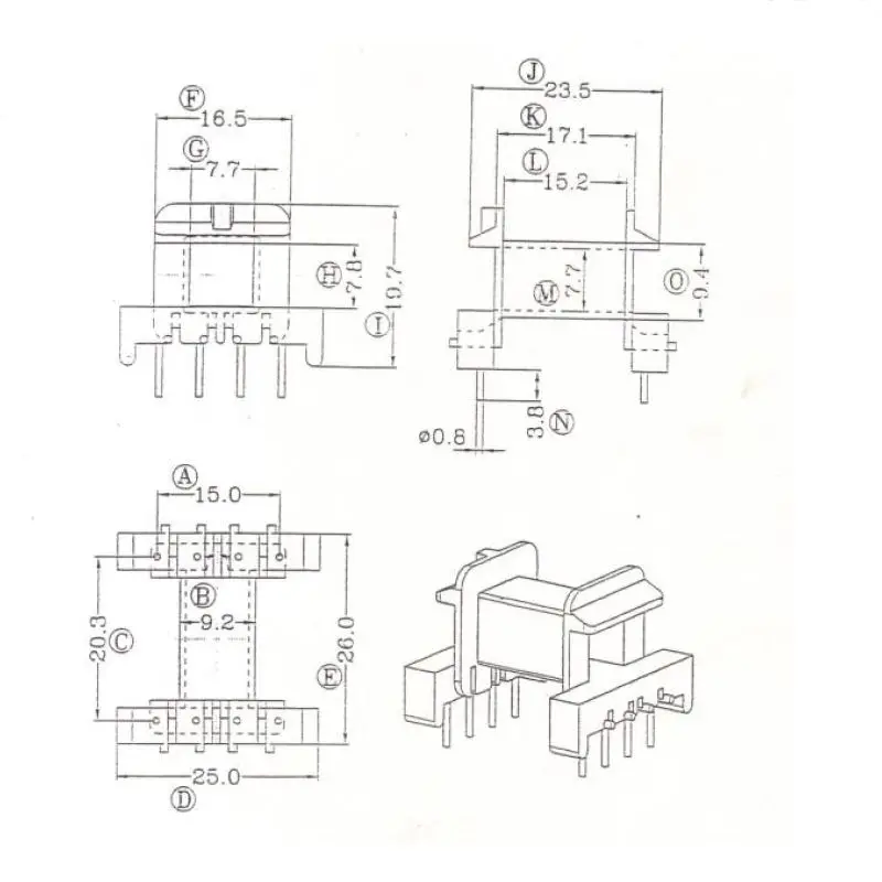 RANLO 10 компл./лот EF25 4+ 4pin трансформатор для установки в горизонтальном положении бобины рамка магнит ферритовый сердечник E25/13/7 PC40 N87