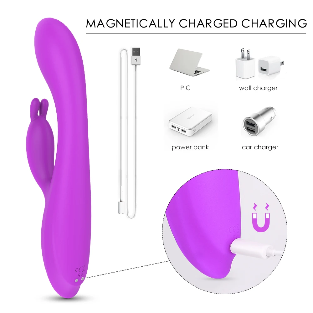 Heating Dildo Rabbit Vibrator Silicone Waterproof Female G Spot Vagina Clitoris Massager Sex Toys For Women Adult Erotic Product