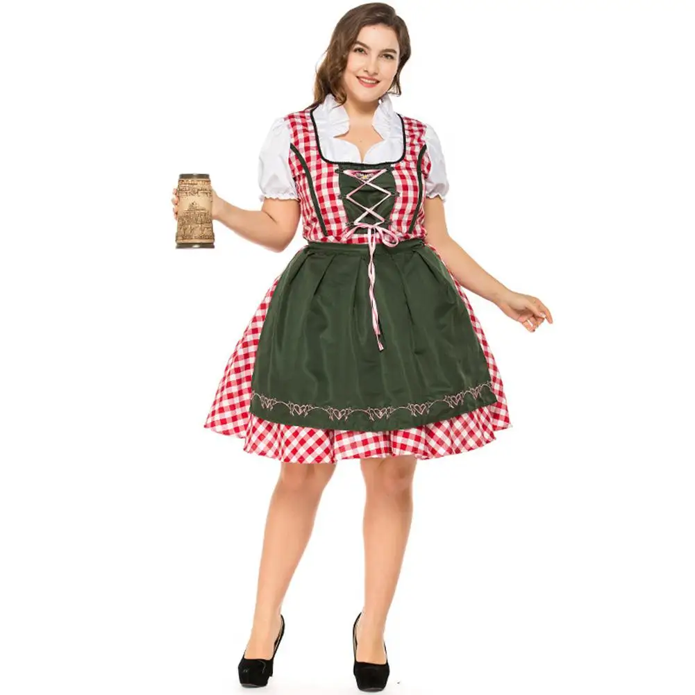 2019 взрослый женский костюм для Октоберфеста Bavarian Dirndl Maid Крестьянская нарядная одежда вечерние женские Октоберфест платье S-3XL