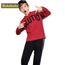 Balabala/спортивный костюм для мальчиков; пальто с капюшоном; весенняя одежда для мальчиков; комплект модной детской одежды; спортивные комплекты с длинными рукавами для мальчиков-подростков