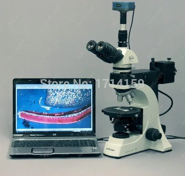 Минералогический Микроскоп AmScope Supply 50X 1000X EPI Тринокулярный поляризационный микроскоп Infinity + камера 5 Мп|camera