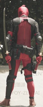 Фильм Coser-5 высокое качество спандекс Deadpool костюм зентай для косплея взрослых Хэллоуин костюм из спандекса с аксессуарами и 6 масок - Цвет: male