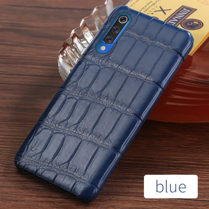 Чехол из натуральной крокодиловой кожи для Xiaomi mi 9 9T Pro 9SE 8 Lite A3 Note 10 Pro, чехол для Red mi Note 8 pro 7 6 note 7 8 T, роскошный - Цвет: Синий