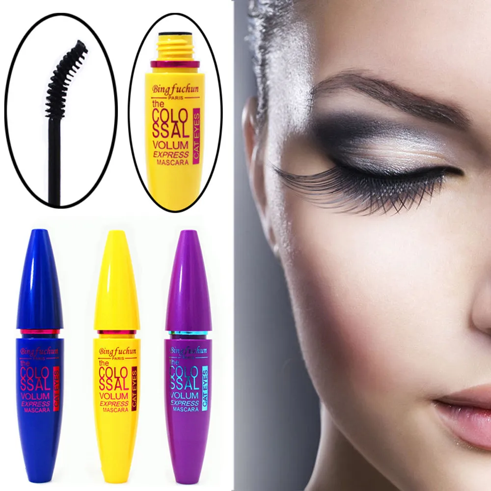 

1pc Brand Black Mascara False Eyelashes Colossal Volume Express Make Up Eyes Curling Waterproof rocket magnum false lash mascara