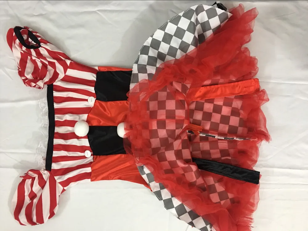 4 шт. для взрослых женщин Забавный костюм Харли Квинн Цирк Клоун Косплей Карнавал Хэллоуин нарядное платье одежда для сцены