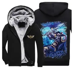 Модные игровая Лига Легенды 3D цифровой печати свитер на молнии для мужчин толстая шерсть теплая куртка с капюшоном уличная