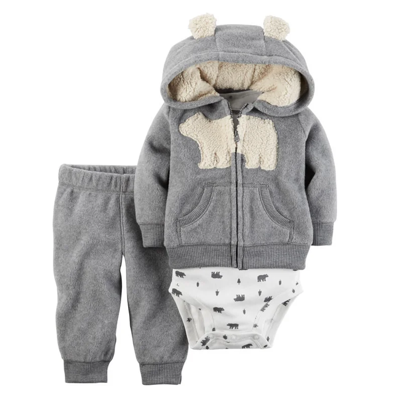 Baby Girl Boy Clothes Romper 2018 Newborn Infant Kids Baby Boy Girl Cotton Coat Romper Long Pant 3pc Jumpsuit Clothes Outfit