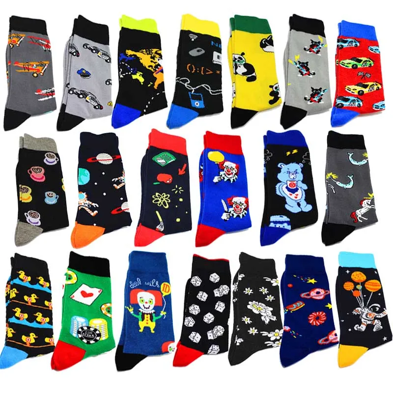 

Men Funny Halajuku humored word printed socks Creative Hip Hop Street Trend Harajuku Marvel Clown Skateboard Socks Unisex sock