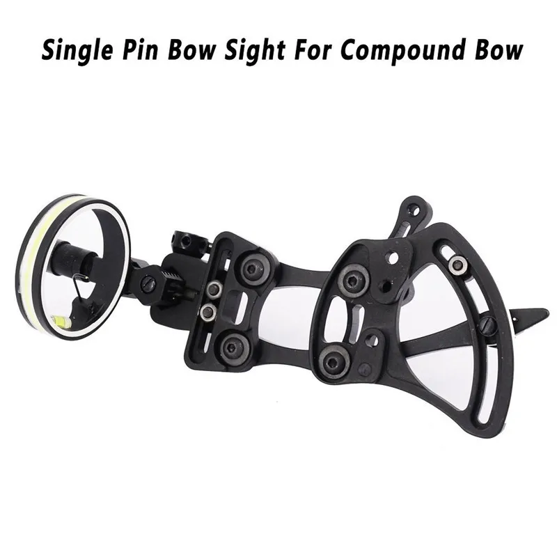 

Archery Compound Bow Sight Single Pin Adjustable With Stainless Steel Bow Sight For Hunting Shooting