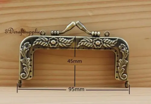 metal frame sewing bag purse clasp 9 cm x 4.5 anti bronze D11 | Багаж и сумки