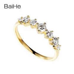 BAIHE Solid 14 К желтого золота 0.55ct Certified F-G/SI 100% из натуральной бриллиантами свадебные для женщин Мода Ювелирные украшения модное кольцо