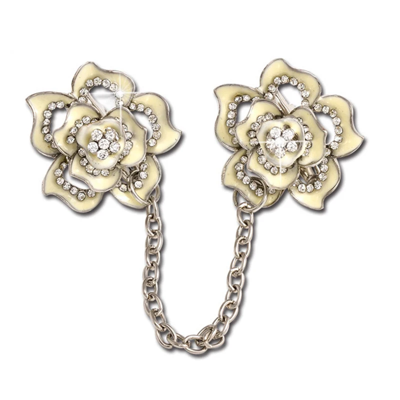 

Rose Brooch Exquisite Rhinestone Inlay Fashion Flower Shape Brooches Pin For Sweater Shirts Chain Corsage Unisex Clothes Jewelry