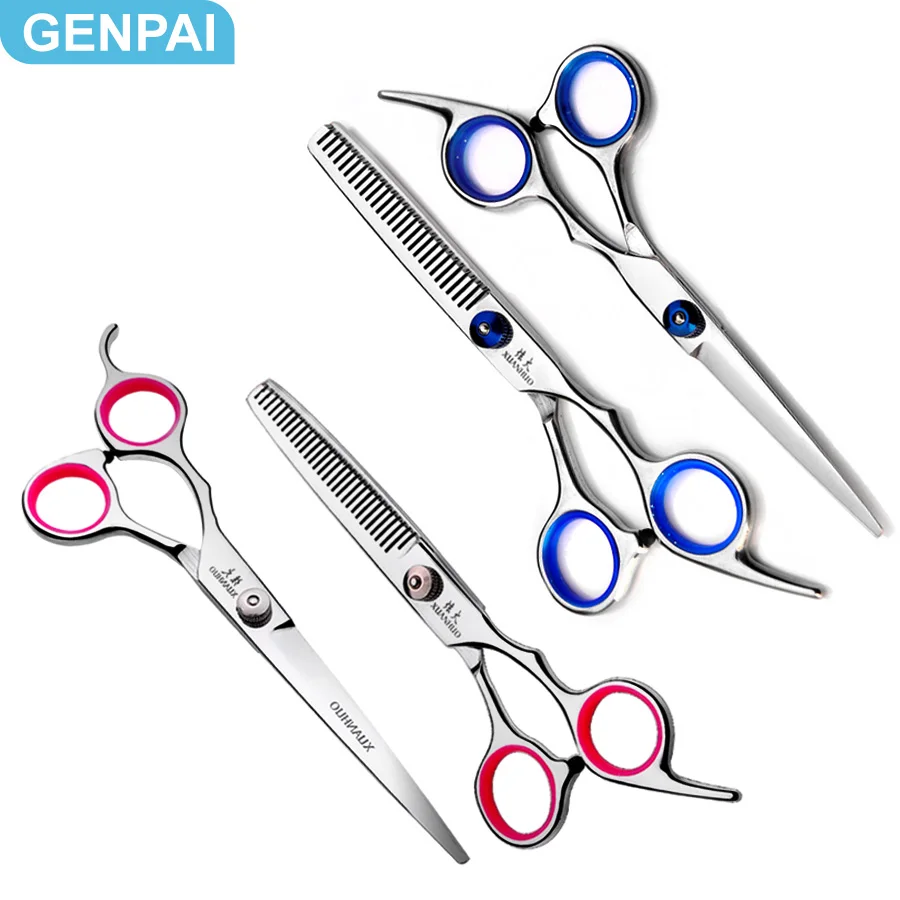 

GENPAI 6 inch Hair Scissors Professional Hair Cutting Machine Thinning Scissors Styling Tools Steel Hairdressing Scissors