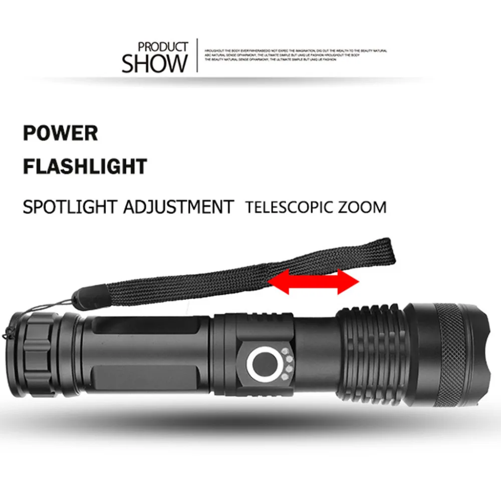2019 LED flashlight safe at night USB rechargeable waterproof flashlight for bicycle 18650 battery lighting distance 500M 40J19 (7)