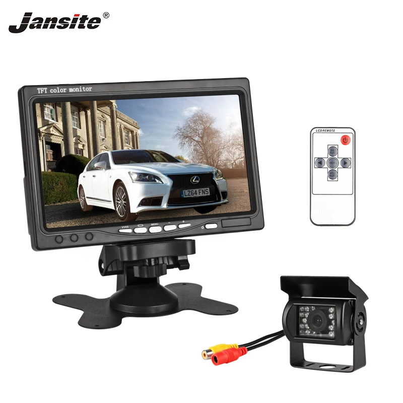 

Jansite 7 Inch TFT LCD Car Monitor Display Wired Cameras Reverse Camera Parking System for Car Rearview Monitors Support DVD VCD