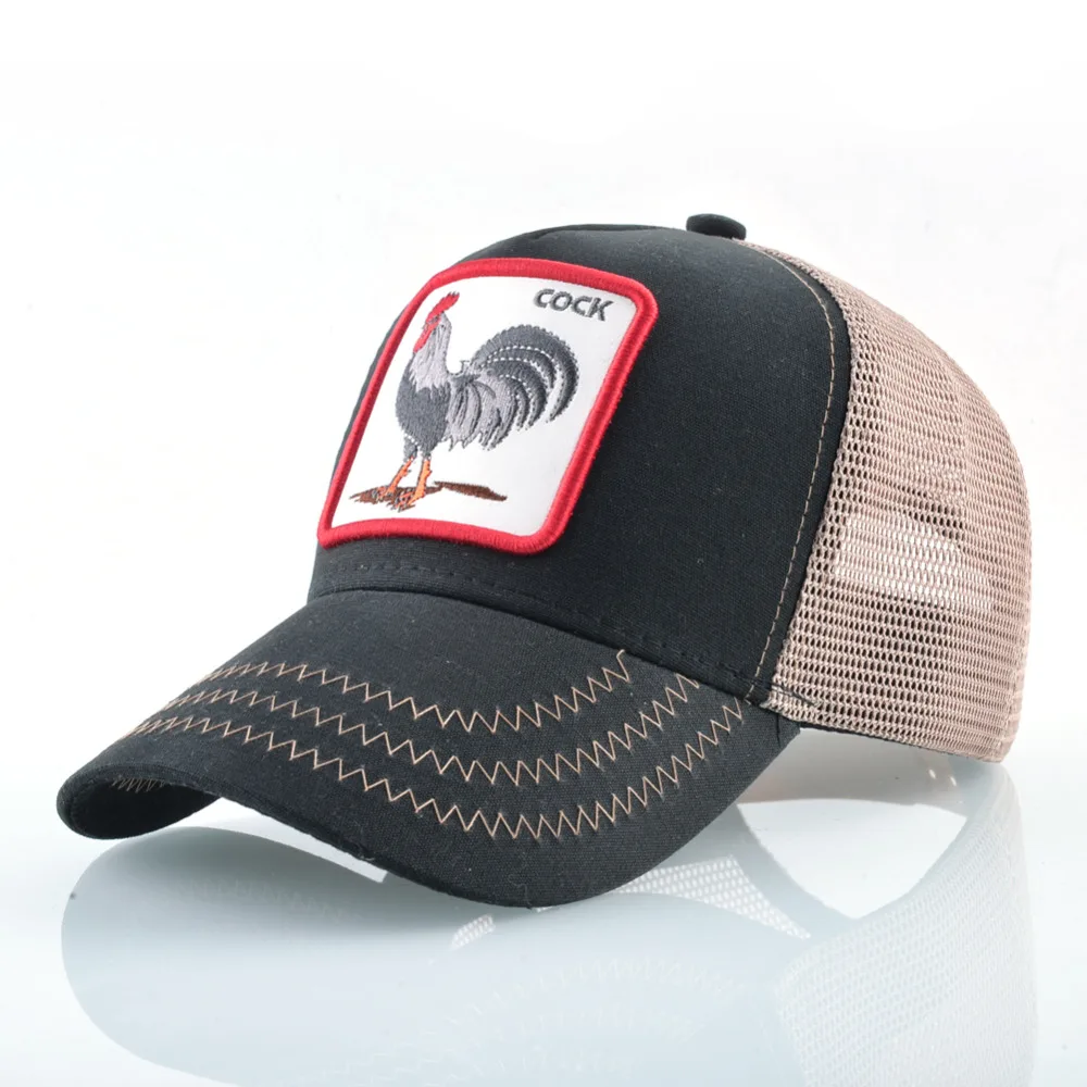 TQMSMY الصيف شبكة التطريز الحيوان القطن الرجال الديك قبعة بيسبول القبعات للنساء Snapback Gorras قبعات سائقي الشاحنات الهيب هوب قبعات TMA06