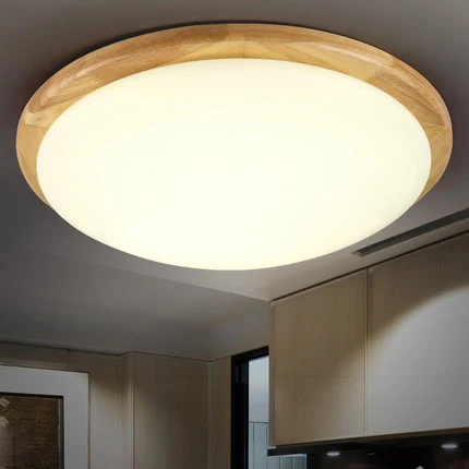 

Japanese wood lighting LED ceiling lamp Simple solid wood creative living room bedroom lamp balcony entrance ceiing lamps MZ76