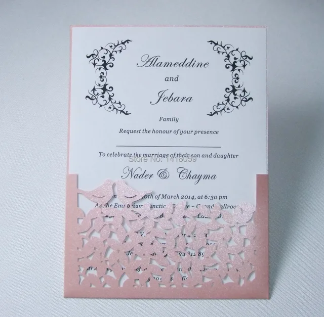 Online 50 Personalized Wedding Love Birds Laser Cut 50 Personalized Wedding Love Birds Laser Cut Invitation Card Invitations Free Custom Printing