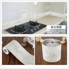 5M Self adhesive Wallpaper Flower PVC Waterproof Waist Line border Bathroom Toilet Kitchen Wall Sticker Home Decor cameo parede