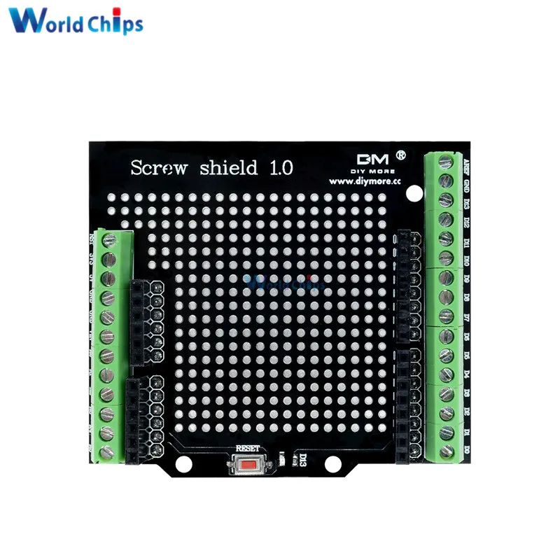 Diymore Стандартный прото Винт Щит Assemb светодиодный прототип терминал Плата расширения для Arduino Кнопка сброса источника открытия D13 светодиодный