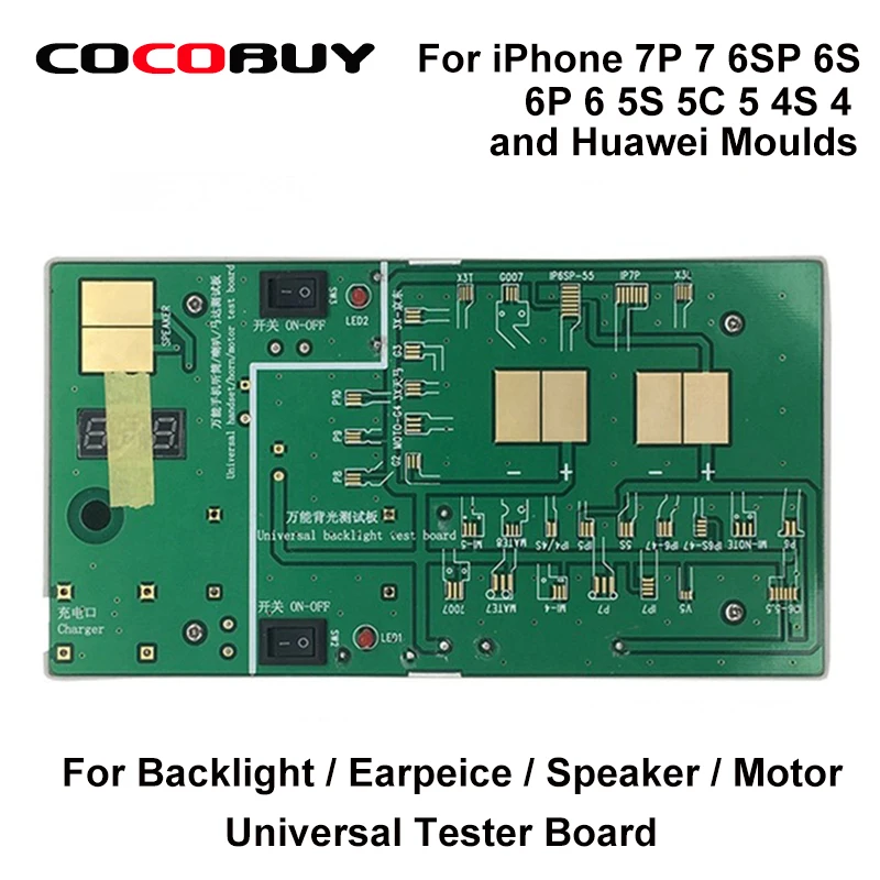 

Universal Backlight Tester Board Also Testing Motor Earpiece Speaker for Iphone 7P 7 6SP 6S 6P 6 5S 5C 5 4S 4 for Huawei Model
